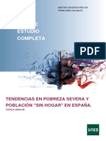 Tendencias en Pobreza Severa y Poblacion Sin Hogar en España