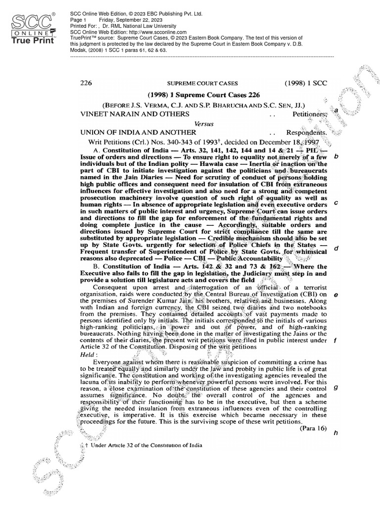 Para 79) Continuing Mandamus PDF Supreme Court Of India National Supreme Courts