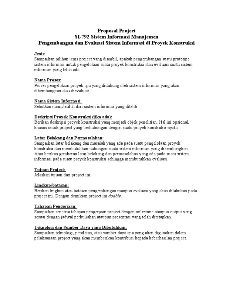 Outline Proposal Project