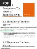 Chapter 1 - Enterprise - The Nature of Business Activity