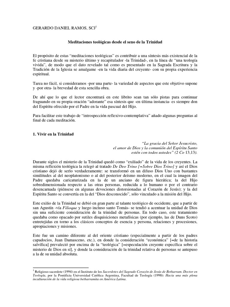 Meditaciones sobre la Trinidad en la Fe | PDF | eucaristía | Trinidad