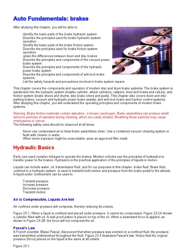 Brake System Pdf Brake Friction