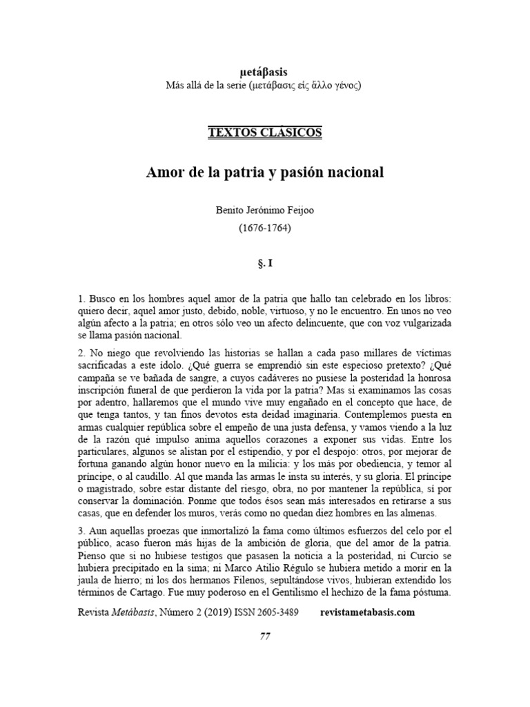 Amor a la patria y su ambivalencia | PDF | Esparta | Dom