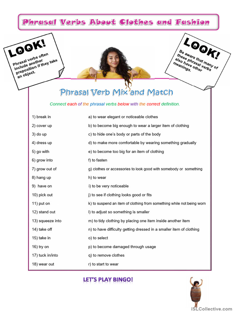 Phrasal Verbs for Fashion and Clothing | PDF | Clothing | Fashion