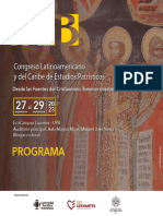 Programa Congreso Latinoam Estudios Patrísticos