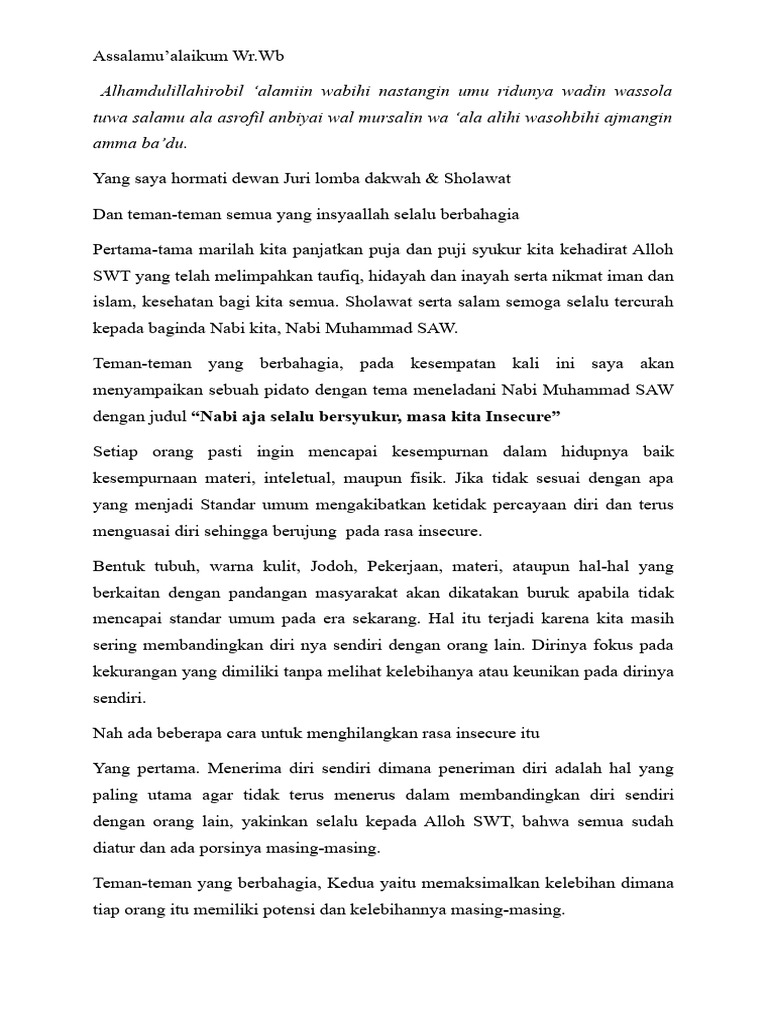 Mengatasi Insecure dengan Syukur | PDF | Pengembangan Diri | Gaya Hidup