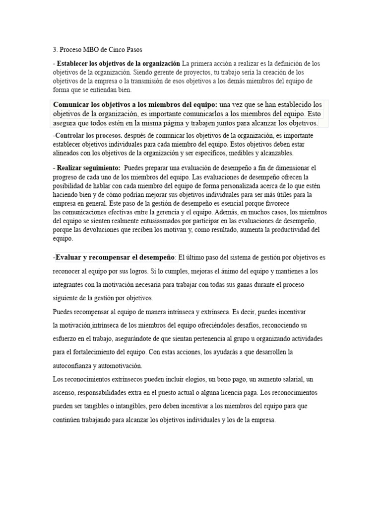 Parcial MBO | PDF | Business | Motivación
