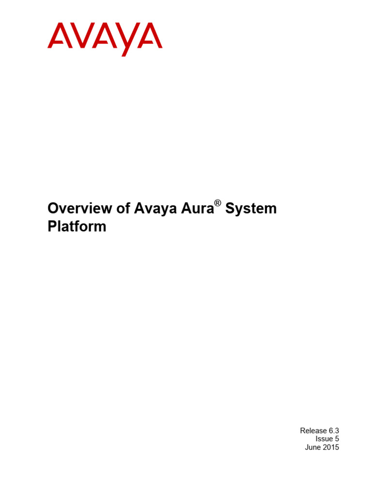 Overview of Avaya Aura System Platform | PDF | Computer Network