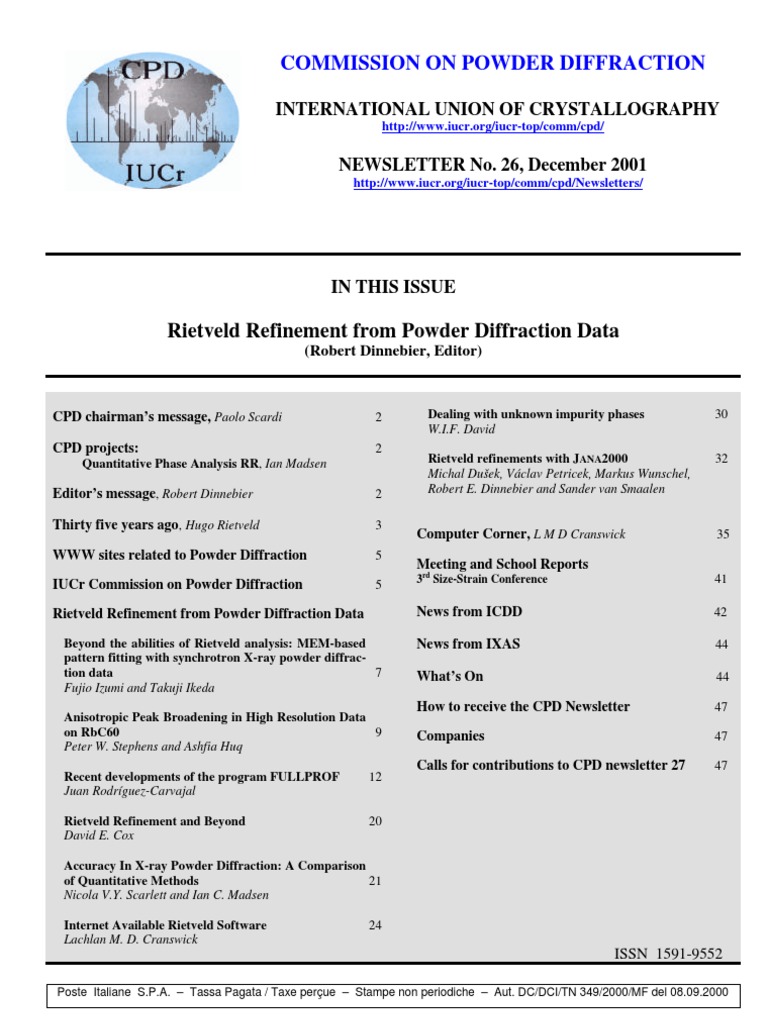 Rietveld Refinement From Powder Diffraction Data | PDF | X Ray ...