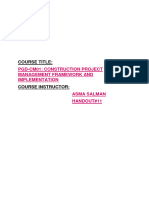 Course Title:: Pgd-Cm01: Construction Project Management Framework and Implementation
