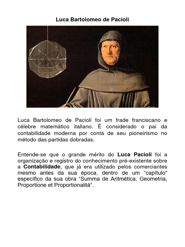 Luca Pacioli: Pai da Contabilidade Moderna | PDF | Turismo