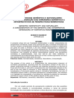 Normatividade Semântica e Naturalismo: Uma Consideração Das Dimensões Semântica e Interpretativa de Perspectivas Normativas