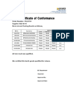 Certificate of Conformance