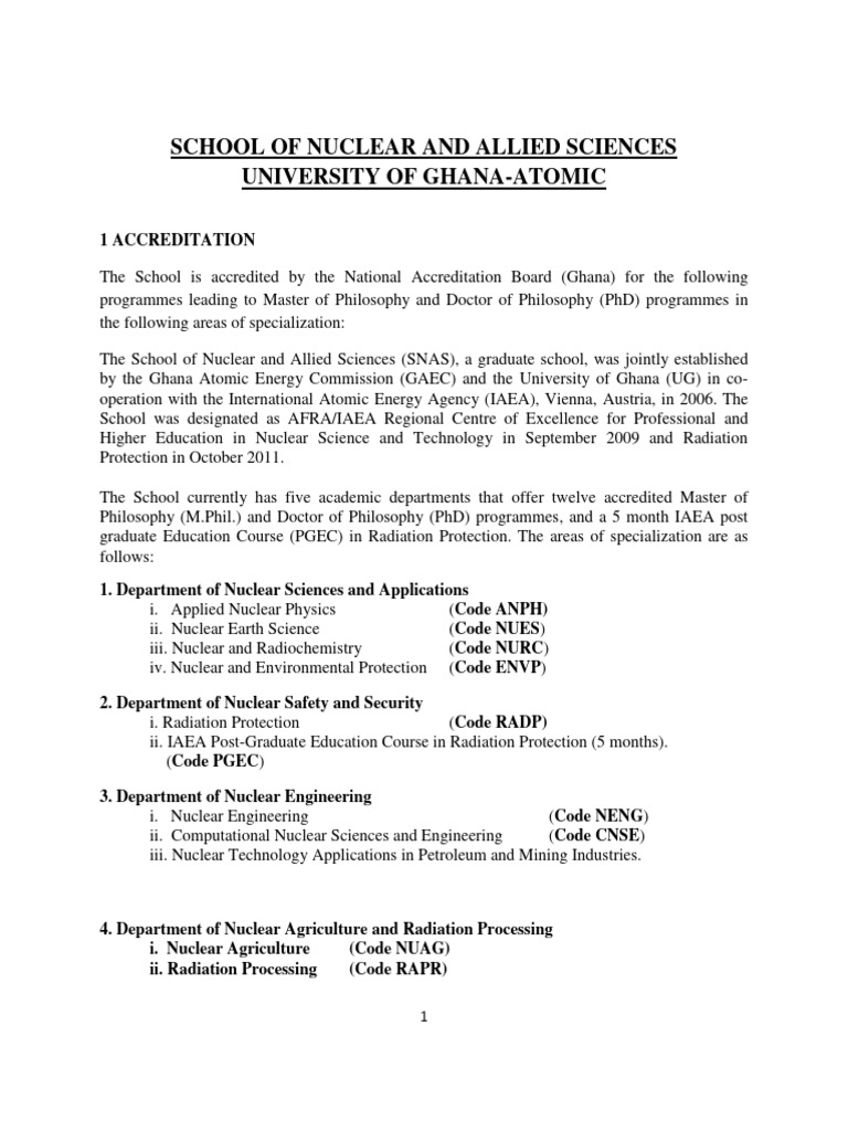Nuclear Science Graduate Programs Ghana | PDF | Radioactive Decay | Neutron