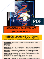 Lec10 Mendelian Genetics I - MONOHYBRID CROSS