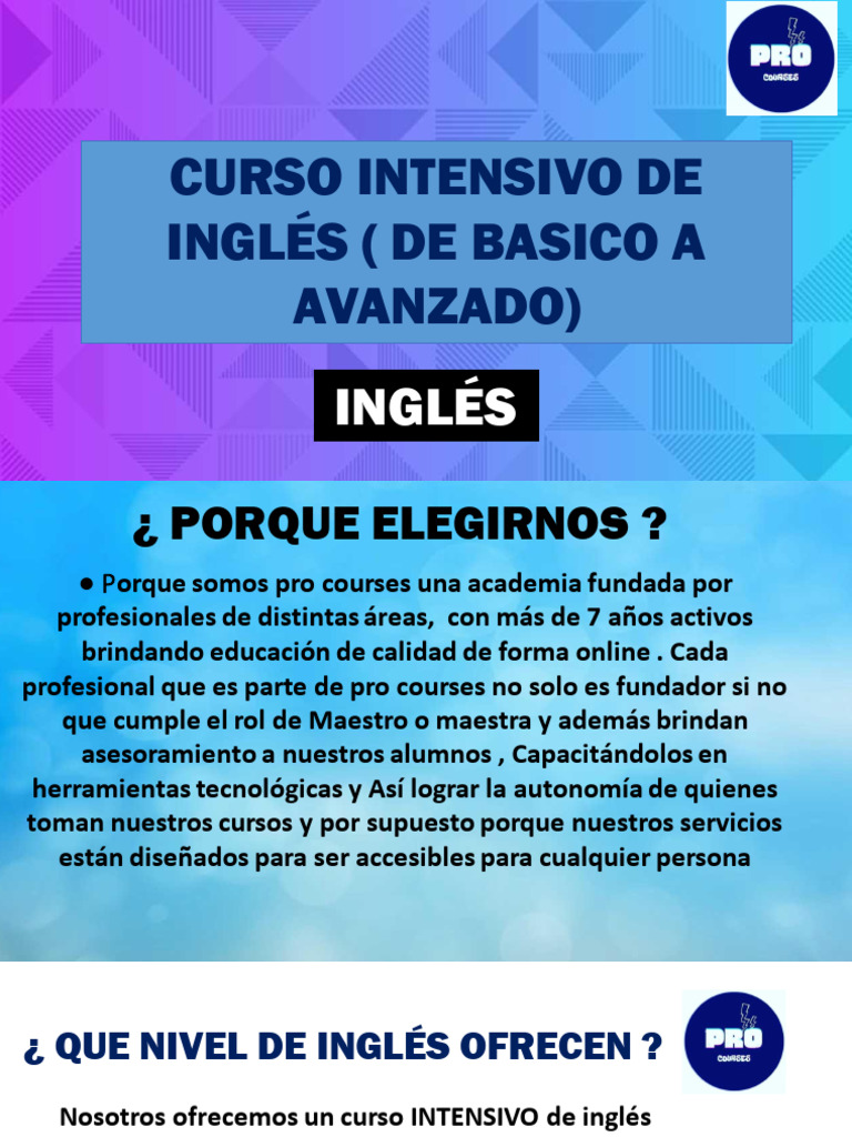 Curso Intensivo de Inglés Online | PDF | Idioma en Inglés