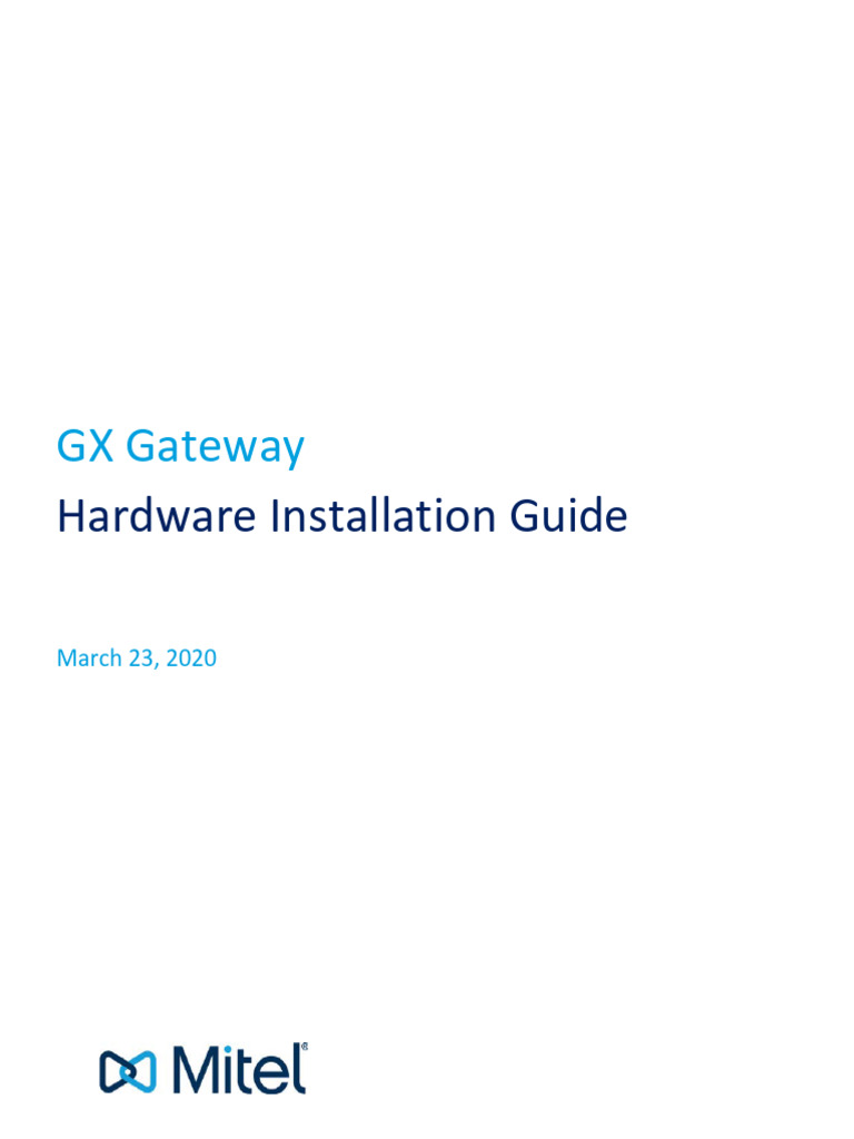 Mitel GX Gateway Hardware Installation Guide PDF Ip Address