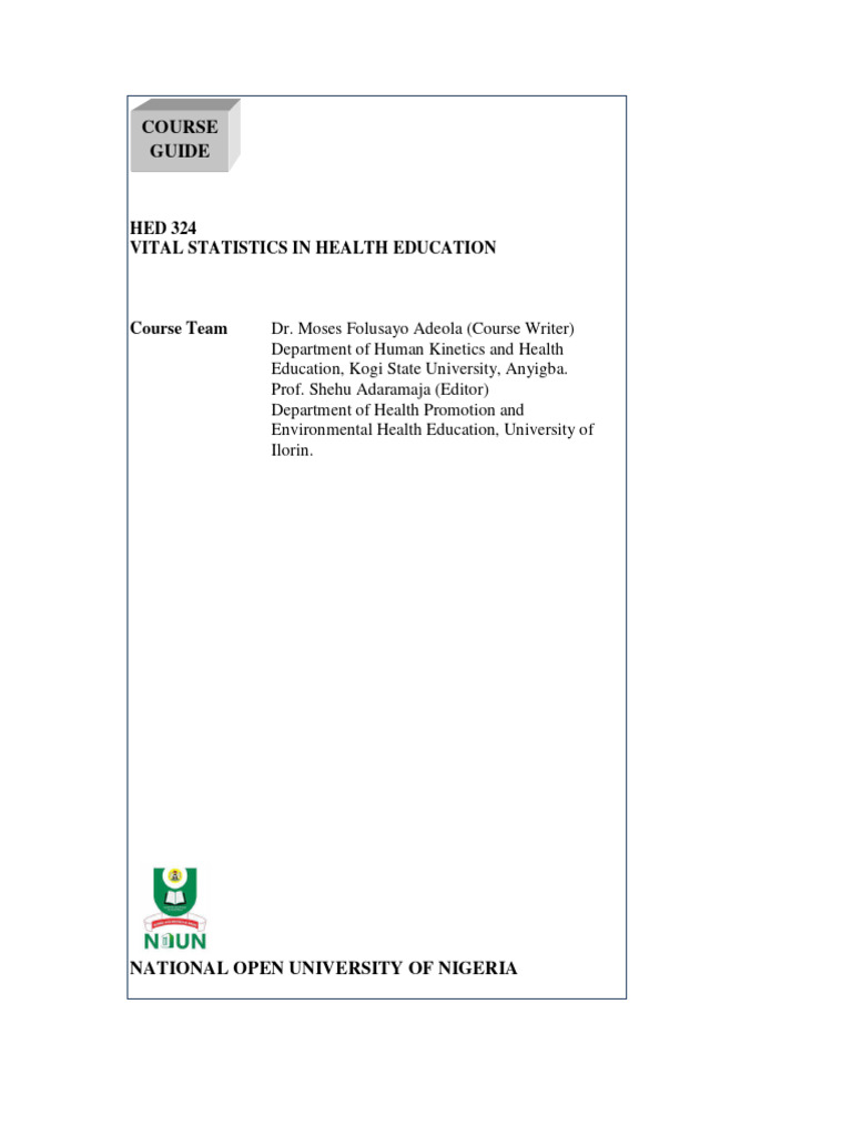 Vital Statistics in Health Education | PDF | Statistics | Health Education