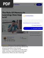 The Role of Memory in Learning: How Important Is