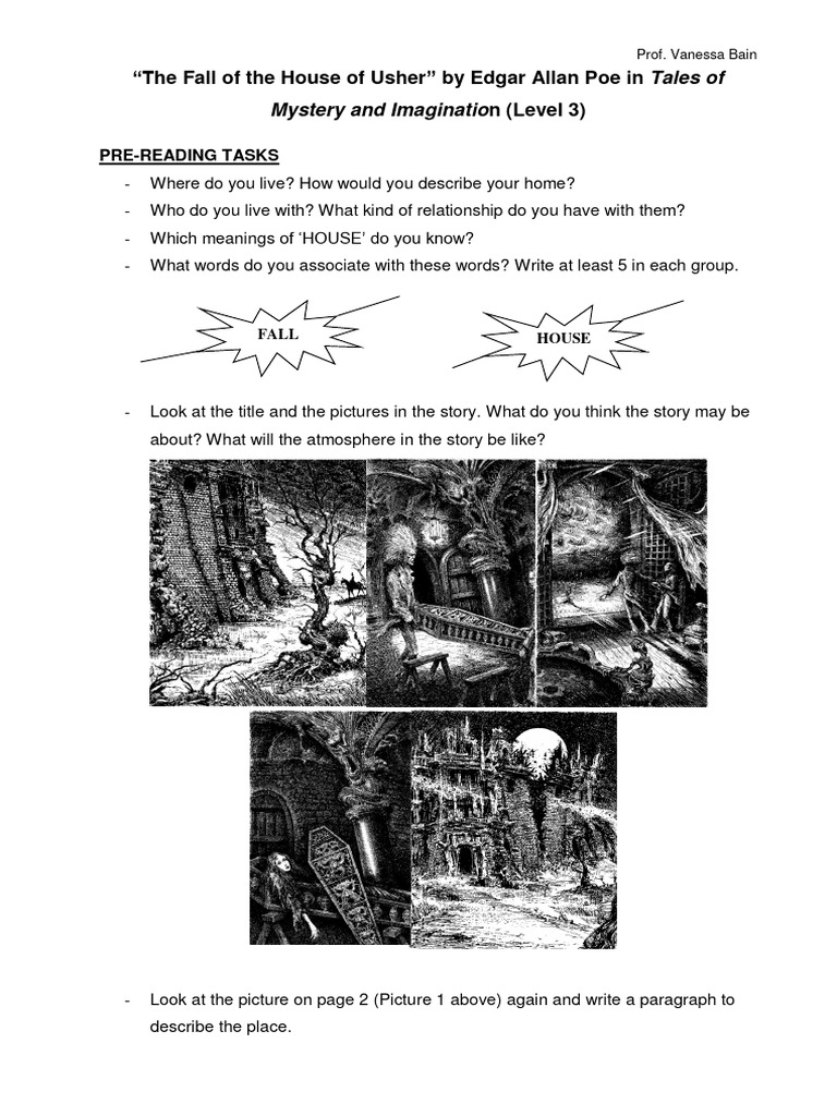 The Fall of The House of Usher Poe WSheets PDF