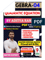 Quadratic Equation Practice Sheet PDF 1