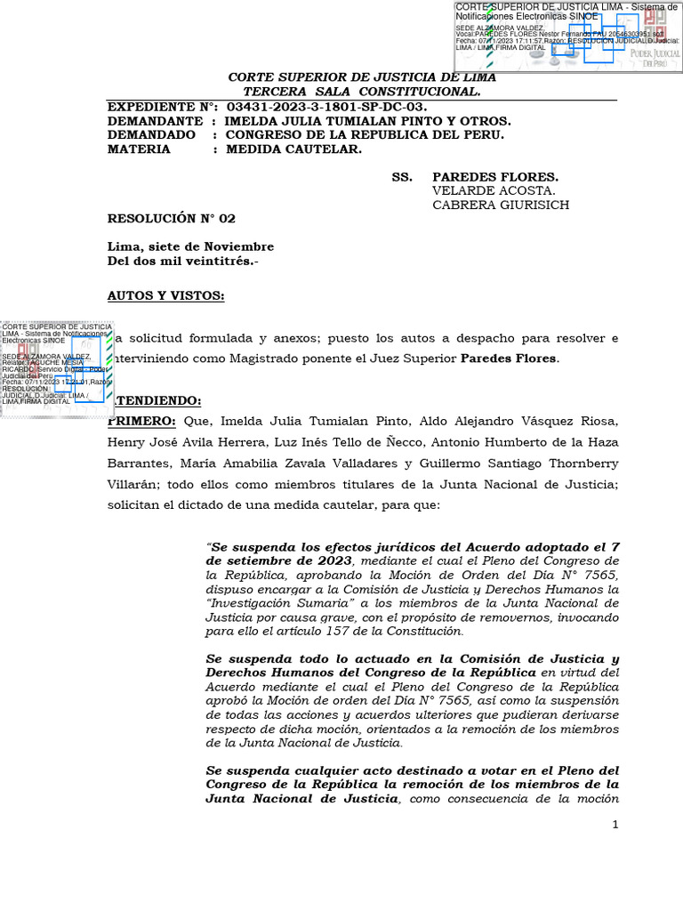 Congreso retrocede pero no se rinde contra la JNJ
