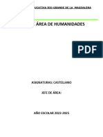 Plan de Area Humanidades - Año 2022-2025 II