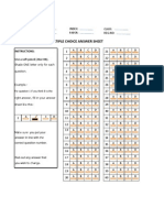 MCQ Answer Sheet