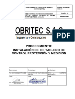 PE-OESE-OBR-11 Instalcion de Tablero de Control Proteccion y Medicion