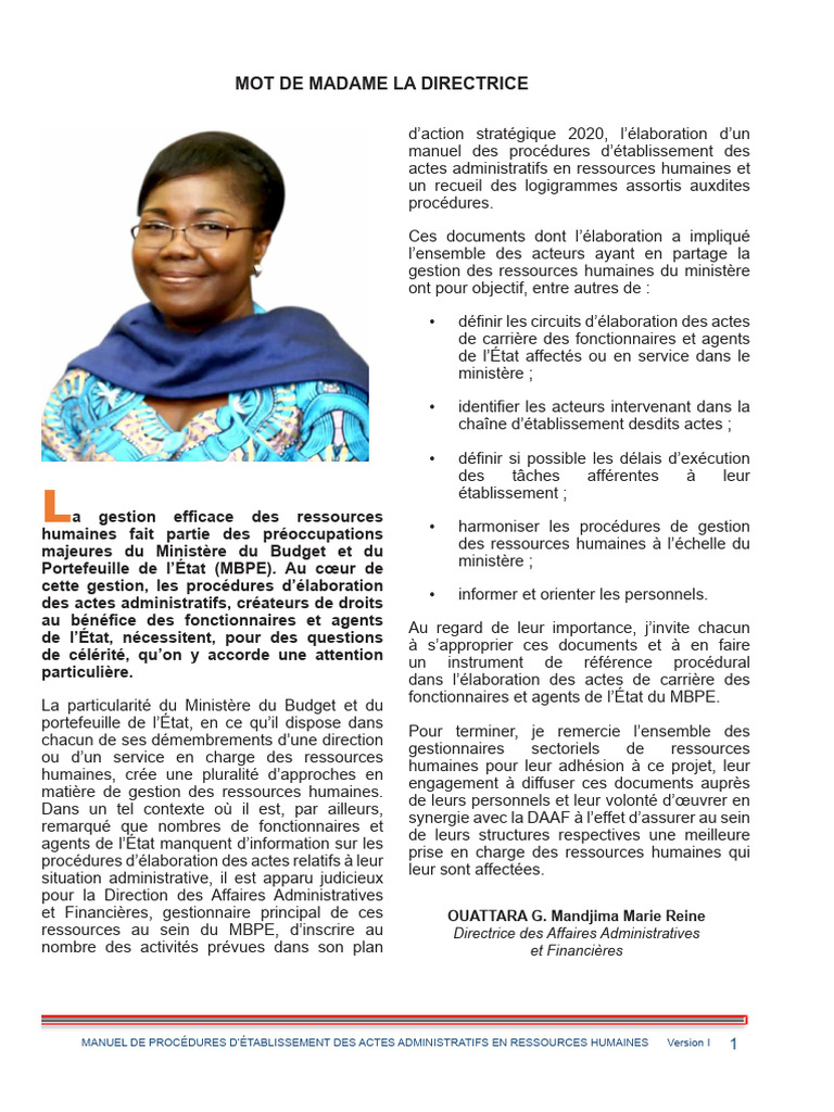 Manuel de Procedures en Ressources Humaines | PDF | Gestion des ...