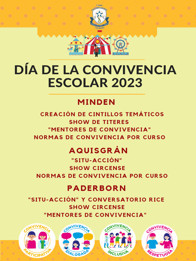 Día de La Convivencia Escolar 2023 | PDF | Hogar, jardinería y ...