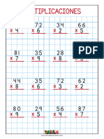 Ejercicios para Practicar Las Multiplicaciones