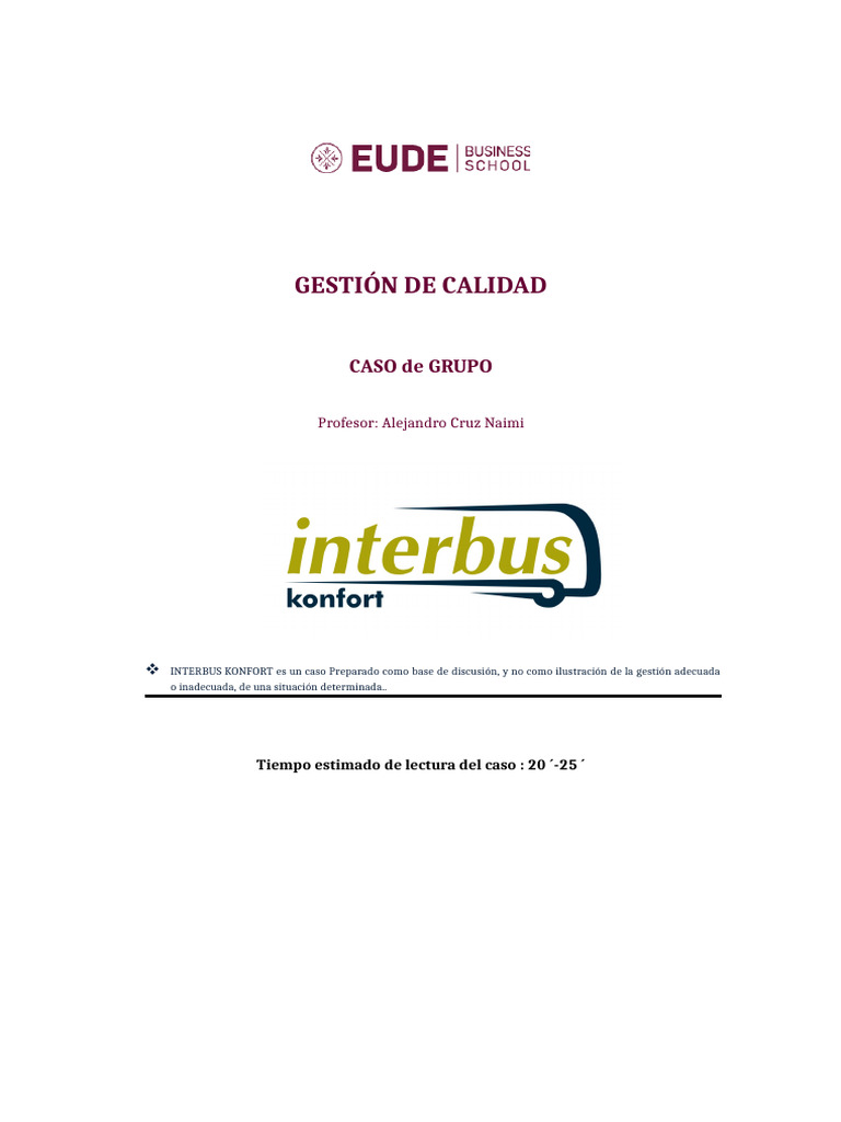 Gestión de Calidad en Interbus Konfort | PDF | Calidad (comercial ...