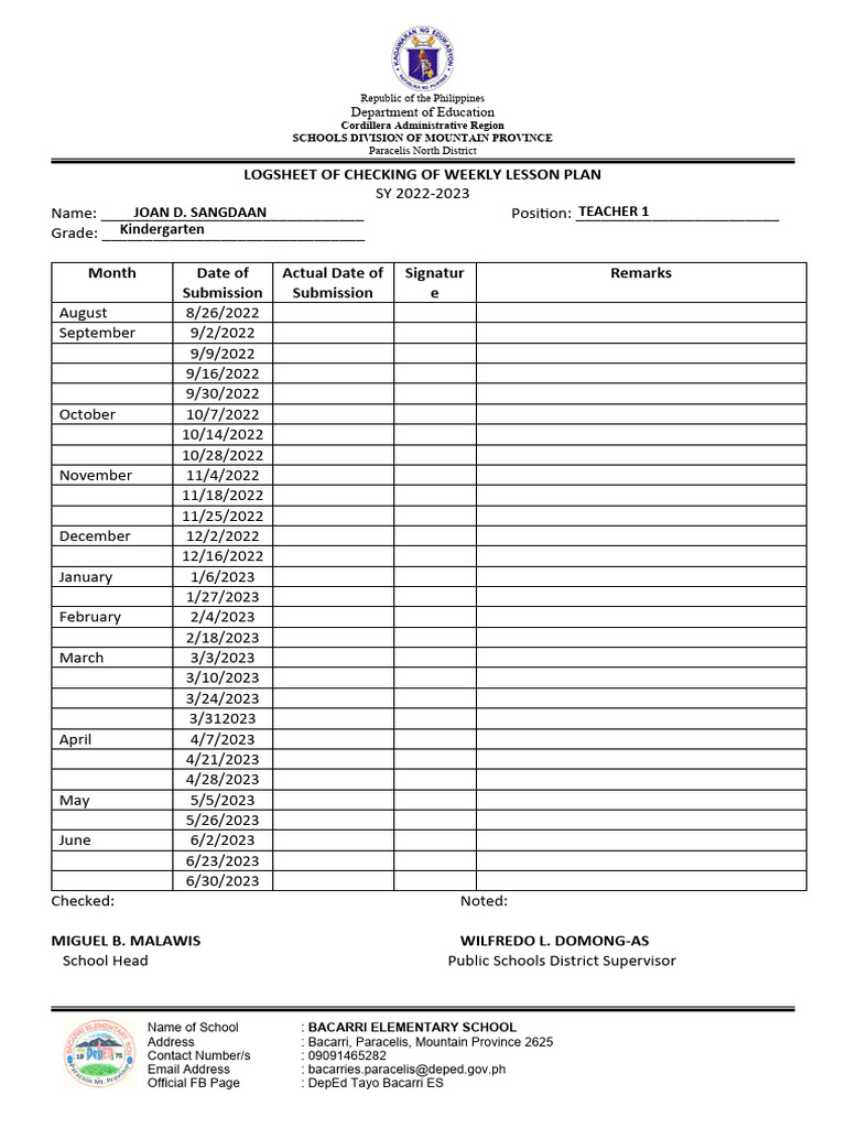 Logsheet Checking DLL-SH | PDF | Philippines | Social Institutions