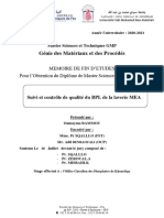 Suivi Et Contrôle de Qualité Du BPL de La Laverie MEA - Oumayma BAMMOU