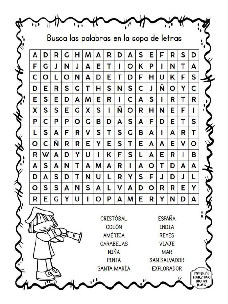 Sopa de Letras Dia de La Raza | PDF