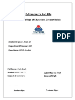 E-Commerce Lab File: United College of Education, Greater Noida