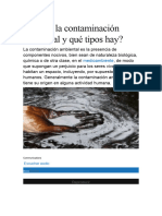 Qué es la contaminación ambiental y qué tipos hay