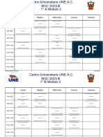 Horario Mat 2â° Parcial Grupo