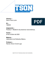 Práctica 7: Medición de Presiones Manométricas