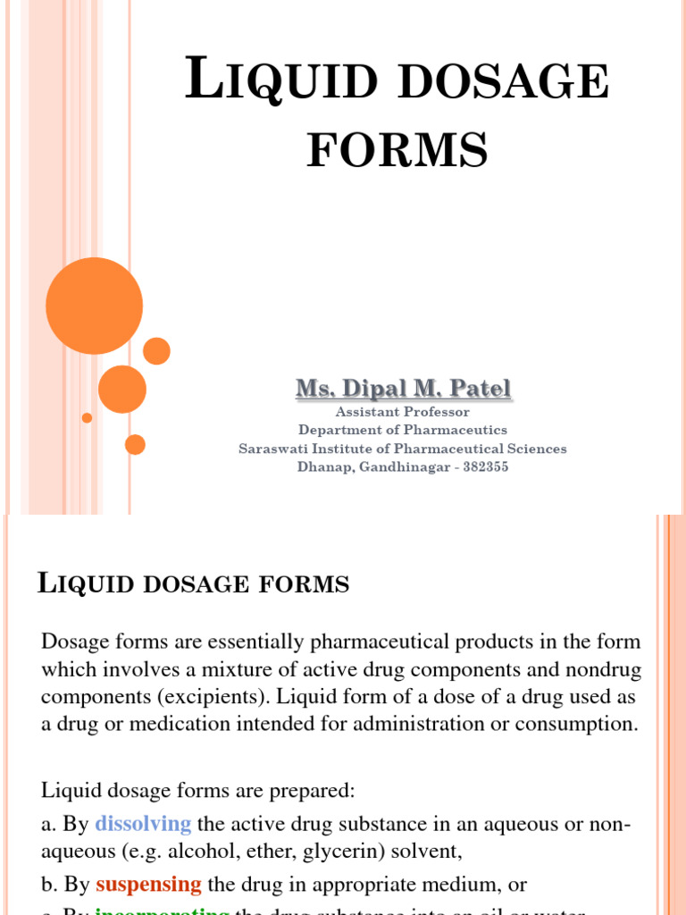 Liquid Dosage Forms Dispensing Pharmacy PDF Topical Medication