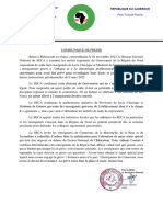 COMMUNIQUE DE PRESSE Suspendus de Garoua