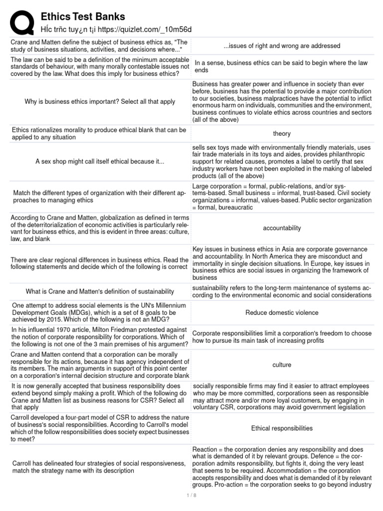 Business Ethics Overview and Insights | PDF | Corporate Social ...