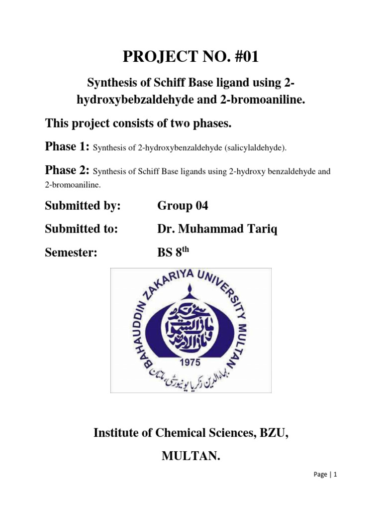 Synthesis of Schiff Base Ligand Using 2-_1 | PDF | Coordination Complex ...