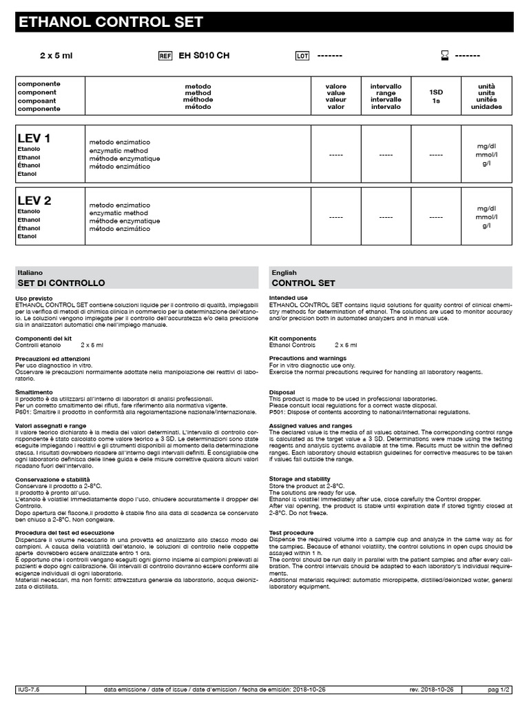 Ethanol Control Set en | PDF