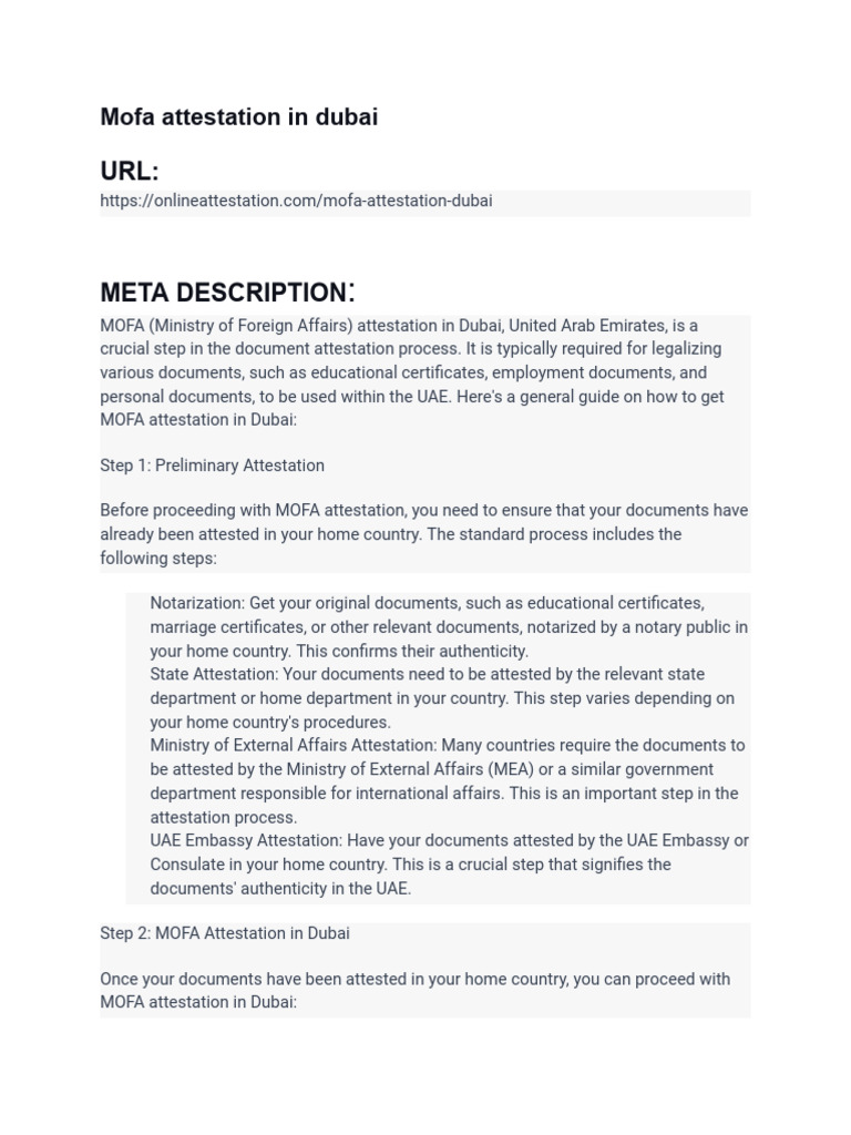 Mofa Attestation in Dubai | PDF | Bearing (Mechanical) | Engineering ...