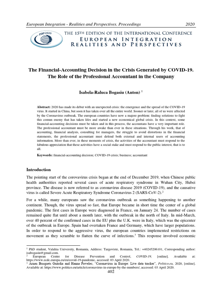The Role of The Professional Accountant in The Company | PDF | Internal ...