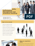 Negotiation Skills, Participative Management and Grievance Handling