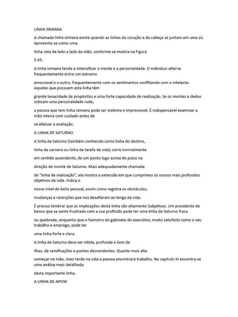 Significado da Linha Simiana | PDF | Vida | Mercúrio (planeta)