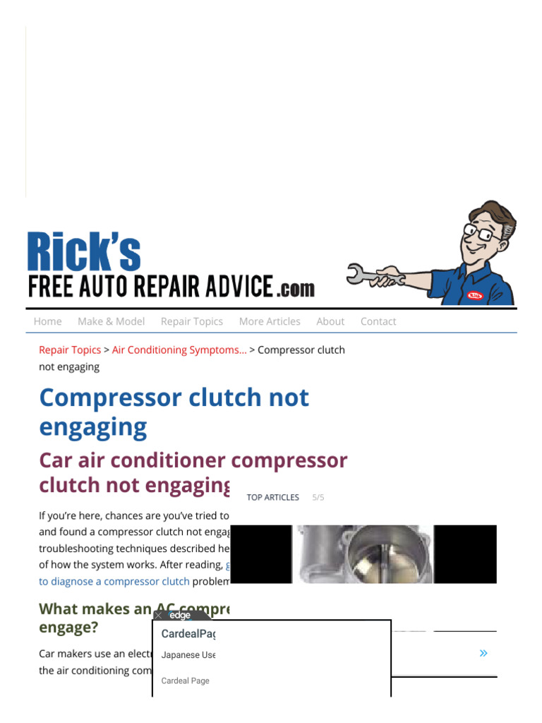 Compressor Clutch Not Engaging Ricks Free Auto Repair Advice Ricks